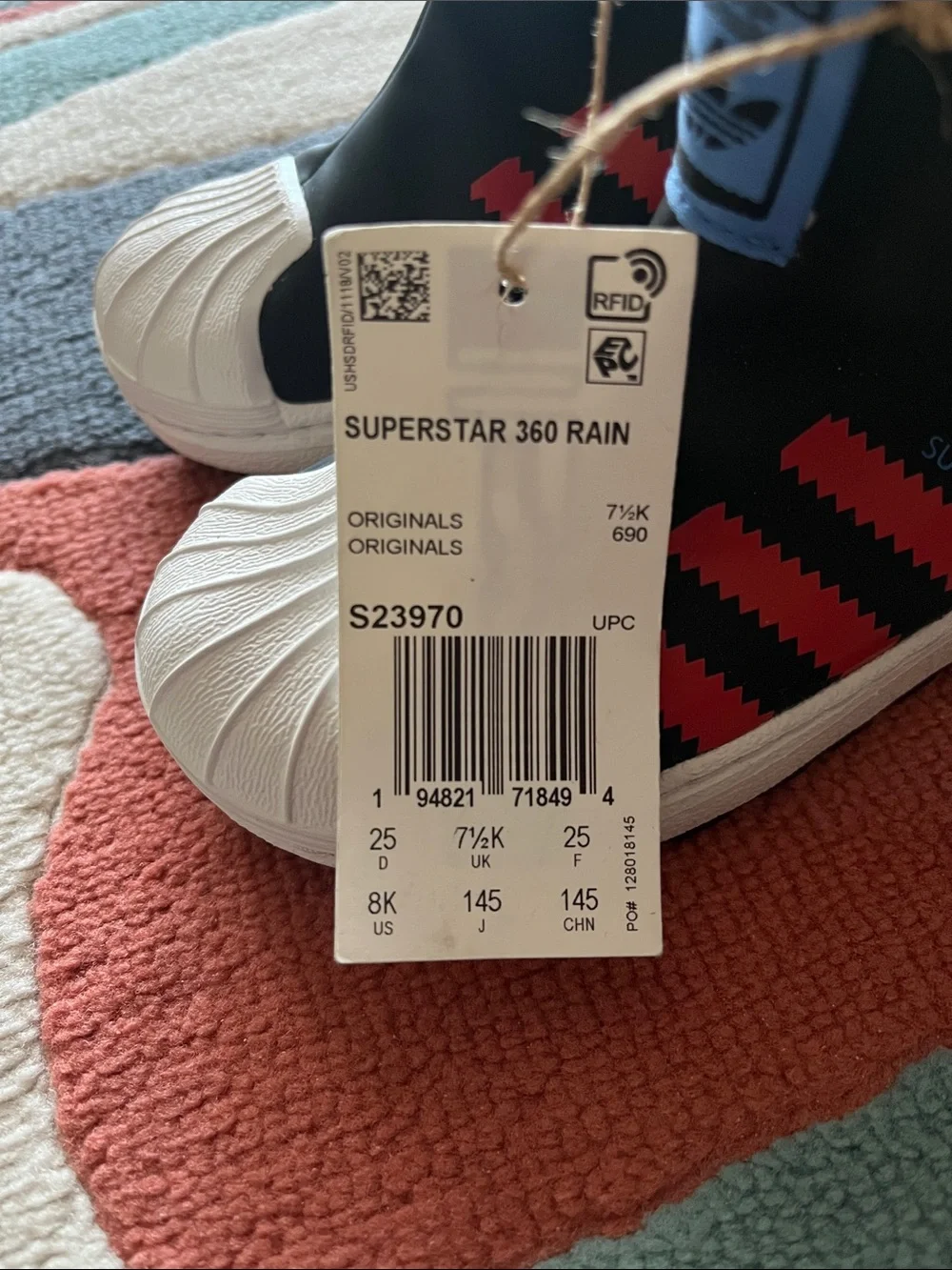 Adidas Superstar 360 Rain boots toddler 8